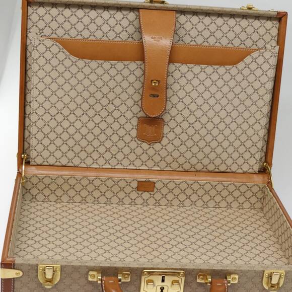 CELINE Macadam Canvas Attache Case Beige Brown Gold - Picture 11 of 16